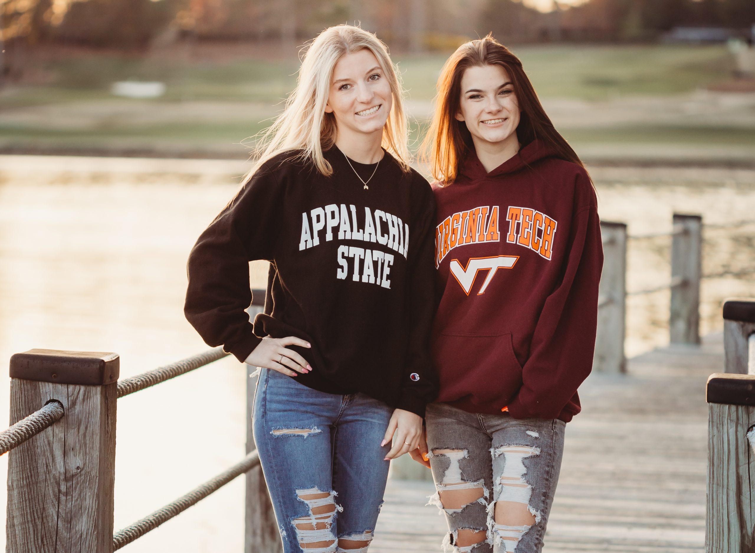 Two girls smiling