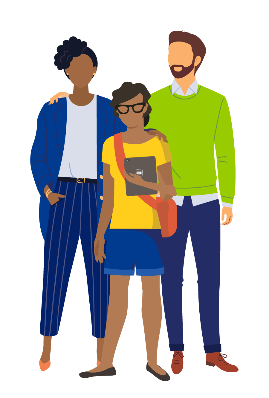 girl with parents